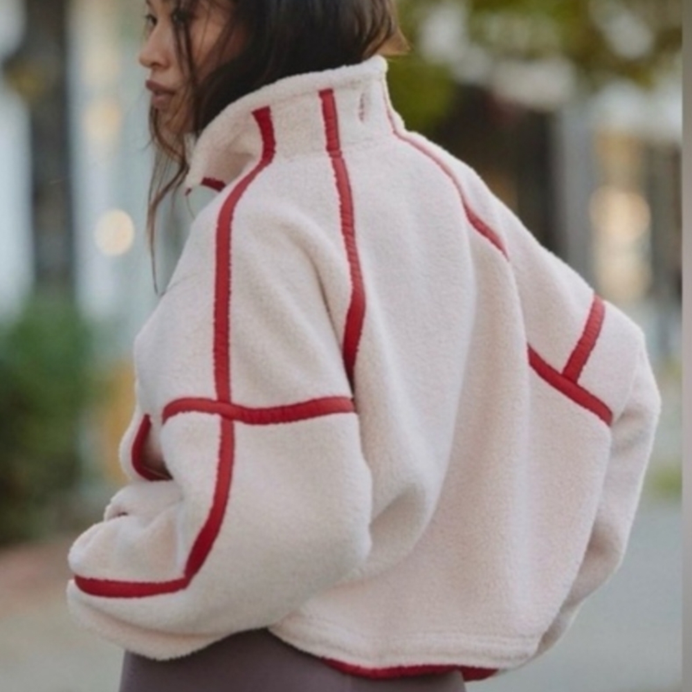 Women's Cream and Red Jacket - Picture 3 of 16